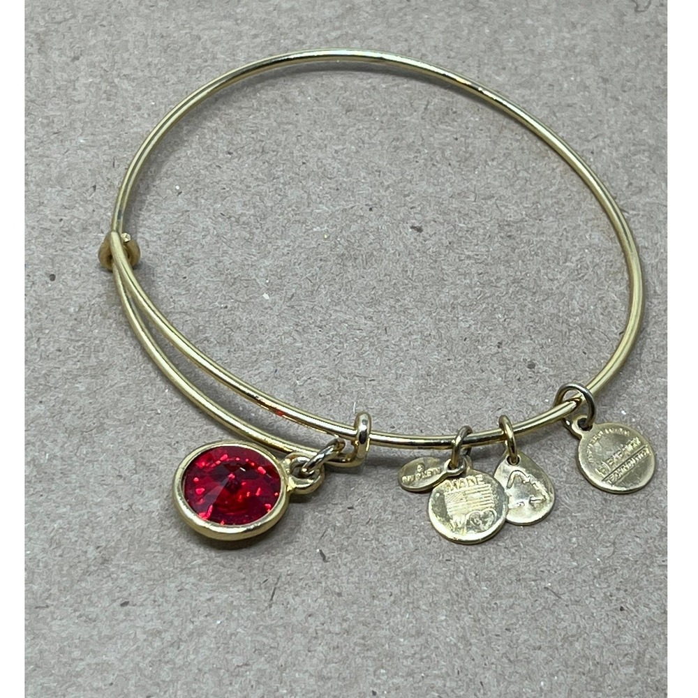 Alex and Ani July Birthstone Charm Bangle, Ruby Red‎ Stone